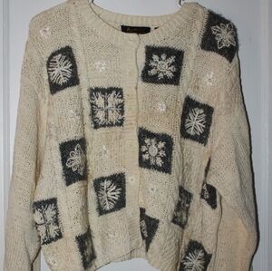 Liz Claiborne LizSport Hand Knit Patchwork Sweater